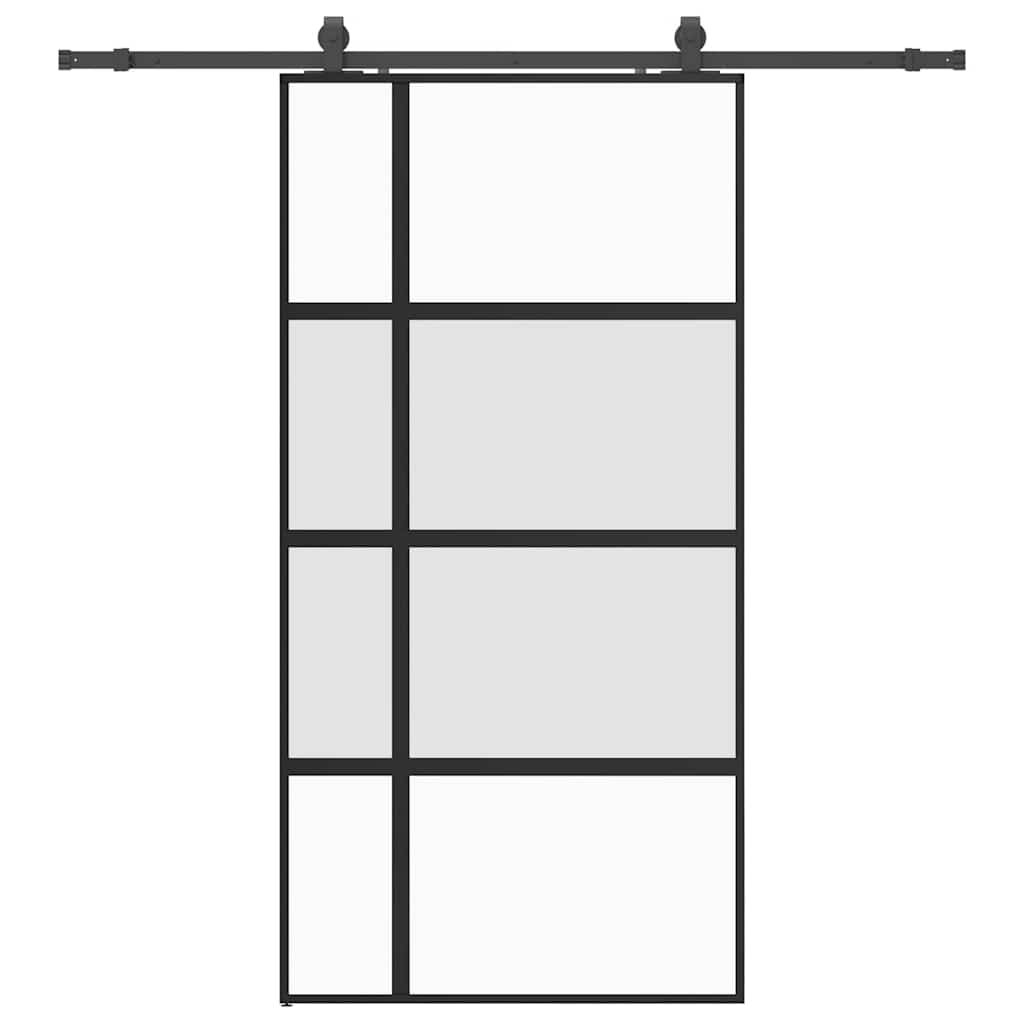 Puerta corredera herrajes negro 102,5x205 cm vidrio templado vidaXL - 2