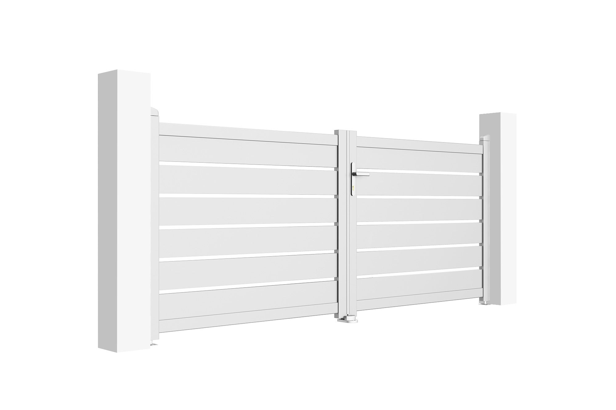 Portail battant 3m VOGEL H.120cm blanc aluminium - 3