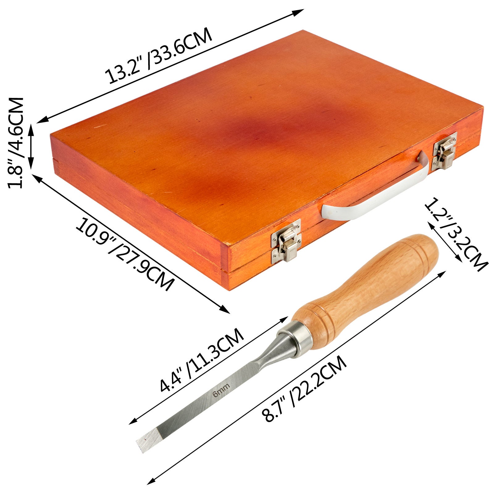 Set 3 Scalpelli Professionali Per Legno SPEEDWOX | 12 Mm, 18 Mm, 24 Mm In Acciaio Cromo Vanadio Con Impugnatura Ergonomica - 2