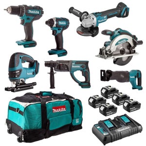 Combopack 7 outils 18V LXT (5x5,0 Ah) dans sac à roulettes - MAKITA DLX7013PT1