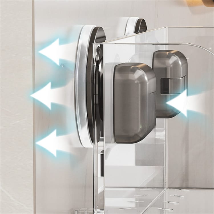 Étagère à Ventouses - Sans Perçage - pour Salle de Bain - Fixation Murale - Matériaux Durables - Gris foncé Petite étagère - 12*9.5*11.5 cm - 6