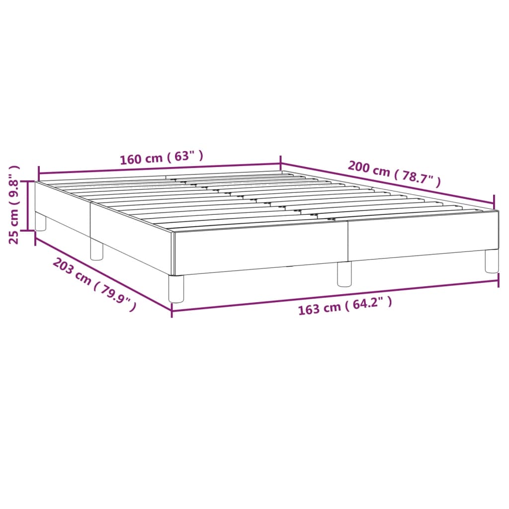 Cadre de lit sans matelas gris foncé 160 x 200 cm tissu - 9