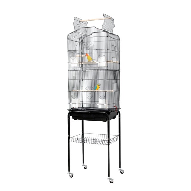 Grande gaiola para pássaros para papagaios – Gaiola elevada - 46× 35× 104cm - em metal