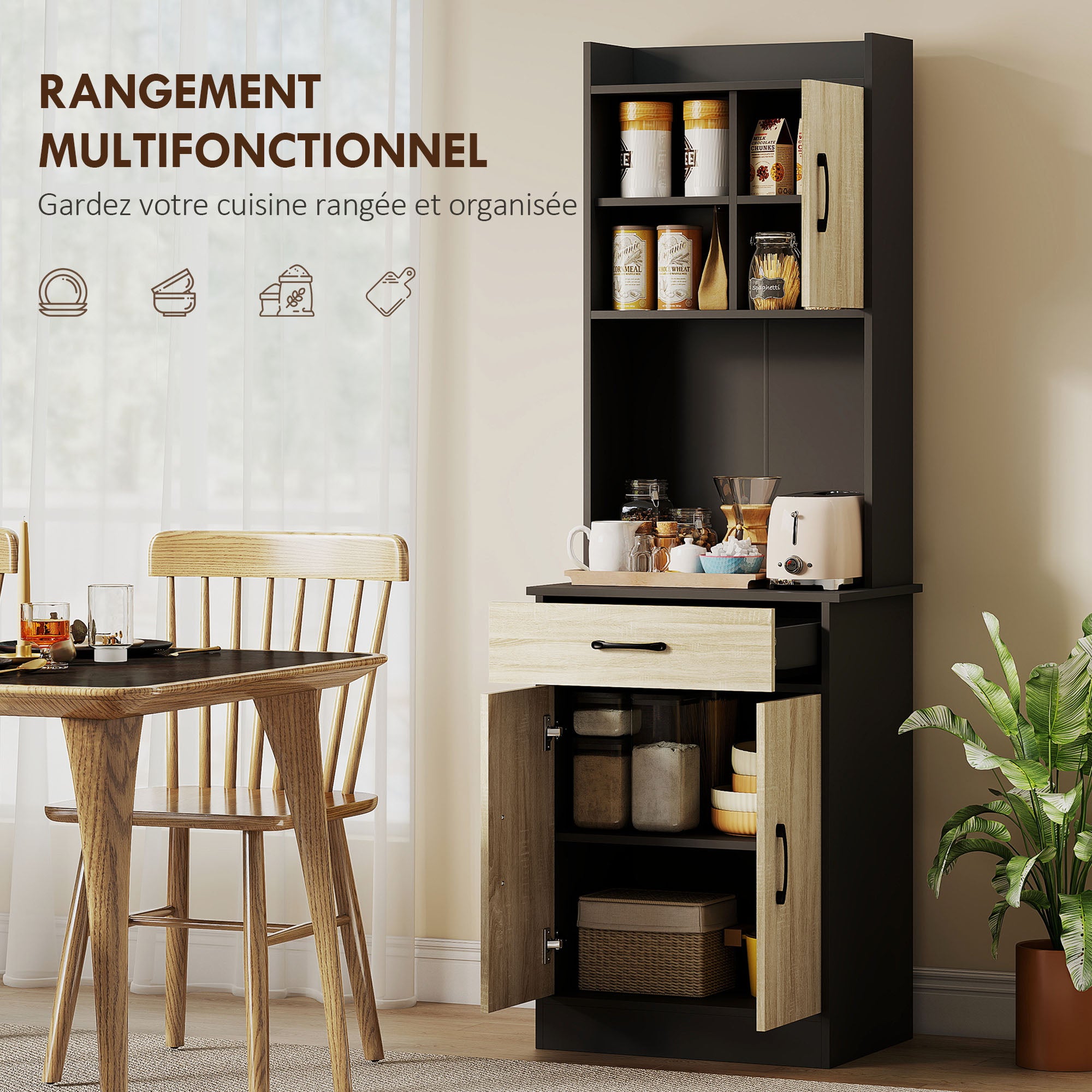 Armoire de cuisine Panneau de particules HOMCOM - 4