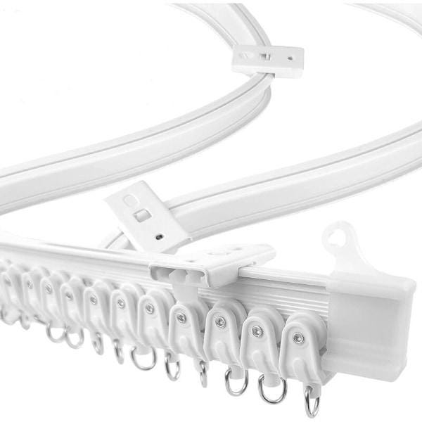 Rail de rideau de plafond flexible | Rail de rideau courbé de 3 mètres avec rouleaux silencieux | Support pliable pour douche/fenêtre en saillie/rideau de VR/séparateur de pièce Rail de rideau de plafond flexible | Rail de rideau courbé de 3 mètres avec rouleaux silencieux | Support pliable pour douche/fenêtre en saillie/rideau de VR/séparateur de pièce