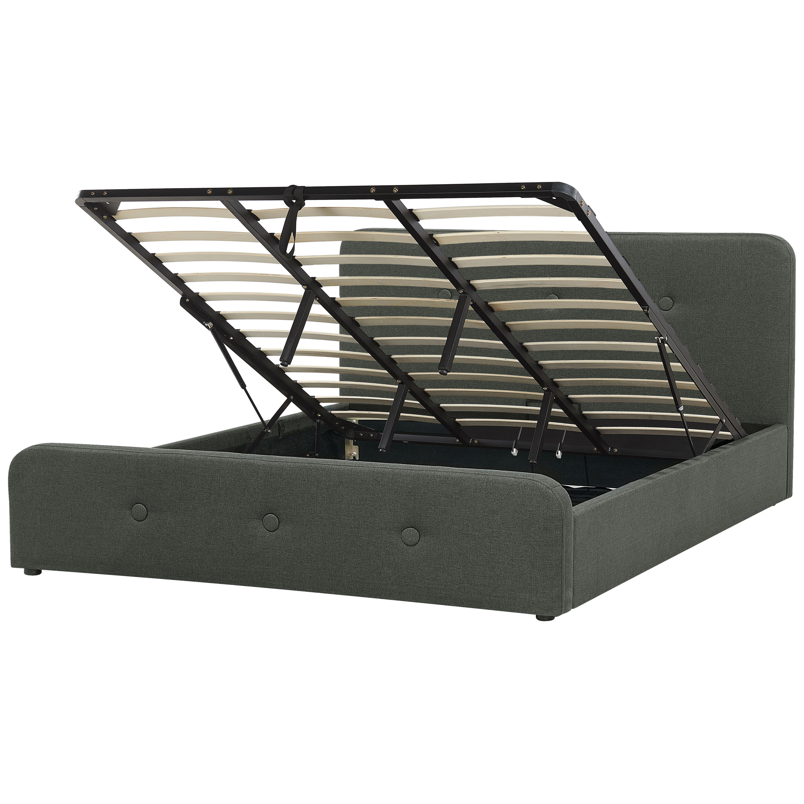 Letto contenitore Tessuto RENNES 180 x 200 cm Grigio scuro - 6