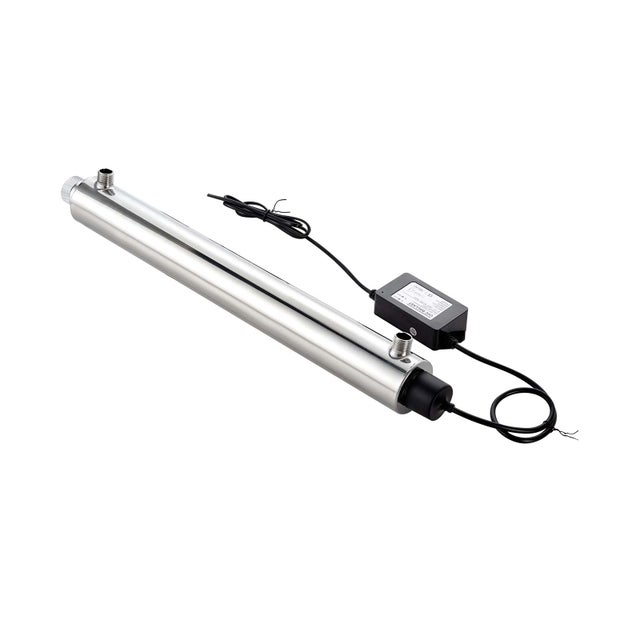 Purificateur d'eau UV SucceBuy 27W 22,7 L/min,filtre polyvalent,acier inox,couvercle quartz,pour toute la maison