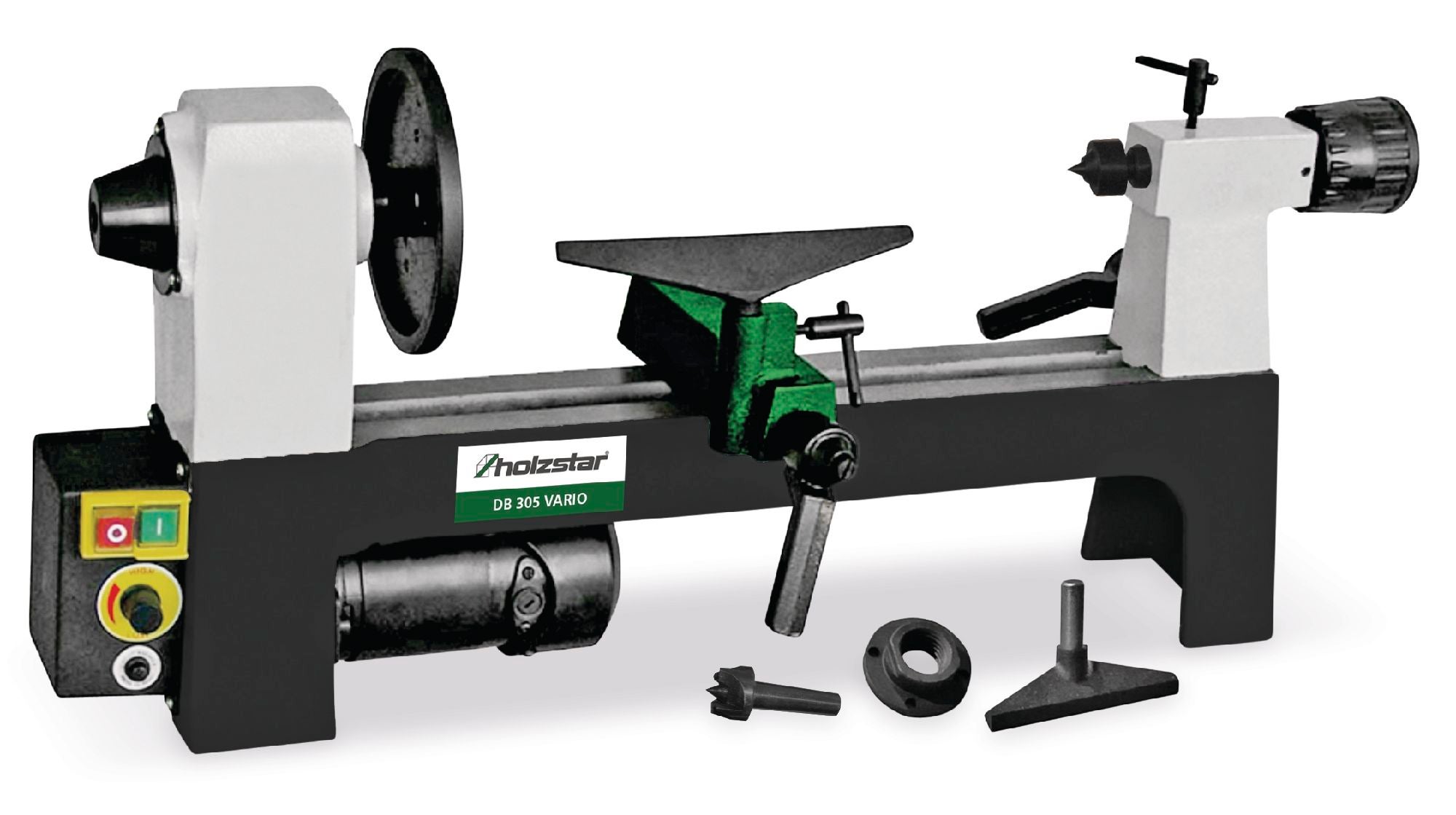 Pack tour à bois 200x305mm + mandrin 4 mors 100 mm + jeu 8 burins + mandrin à couronne + arbre Holzstar DB305 VARIO PACK - 2