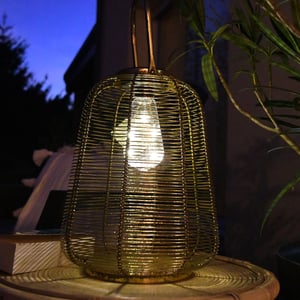 Lanterne solaire Haussman - blanc chaud - ampoule 5 microLED - fixe - Extérieur - Chromex