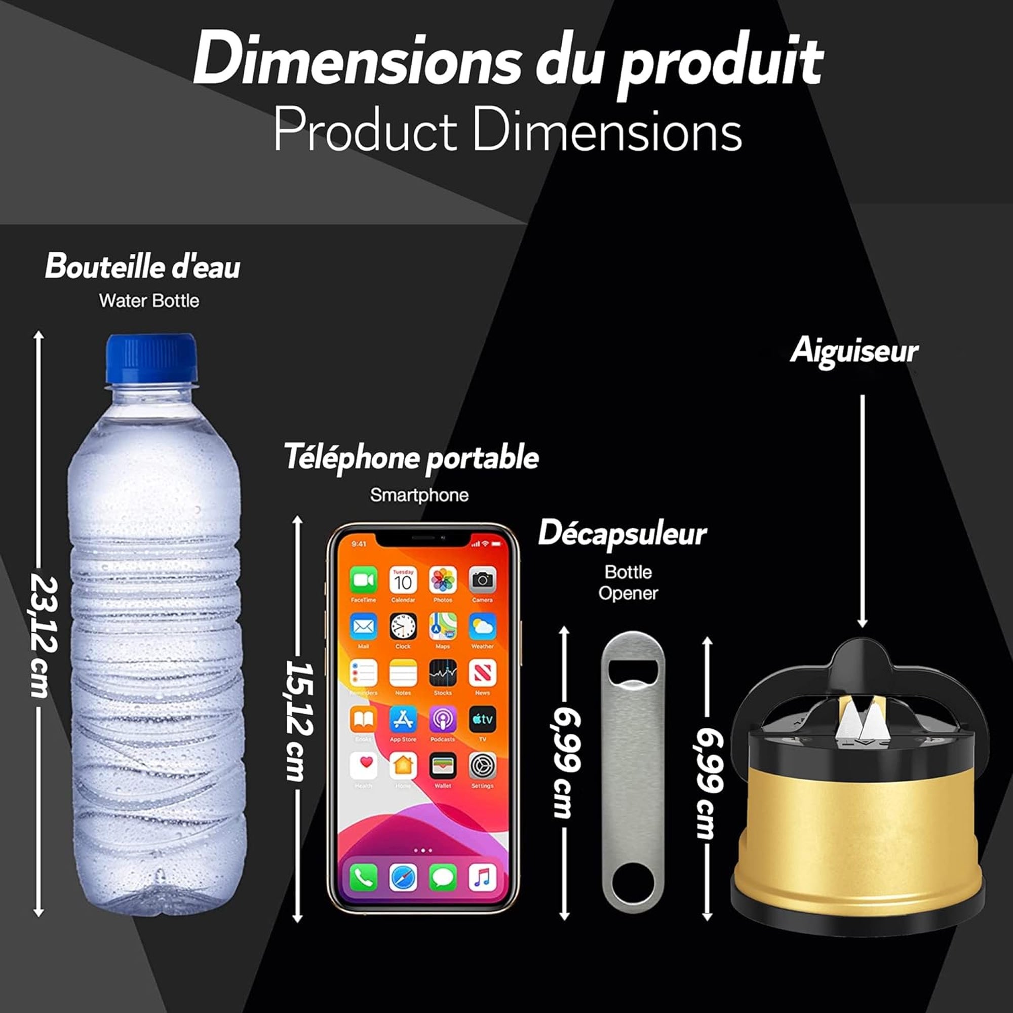 FISHTEC Affilacoltelli da cucina con ventosa antiscivolo, Compatibile con 3 tipi di lame, Fissa e affila, Strumento di affilatura professionale - 5