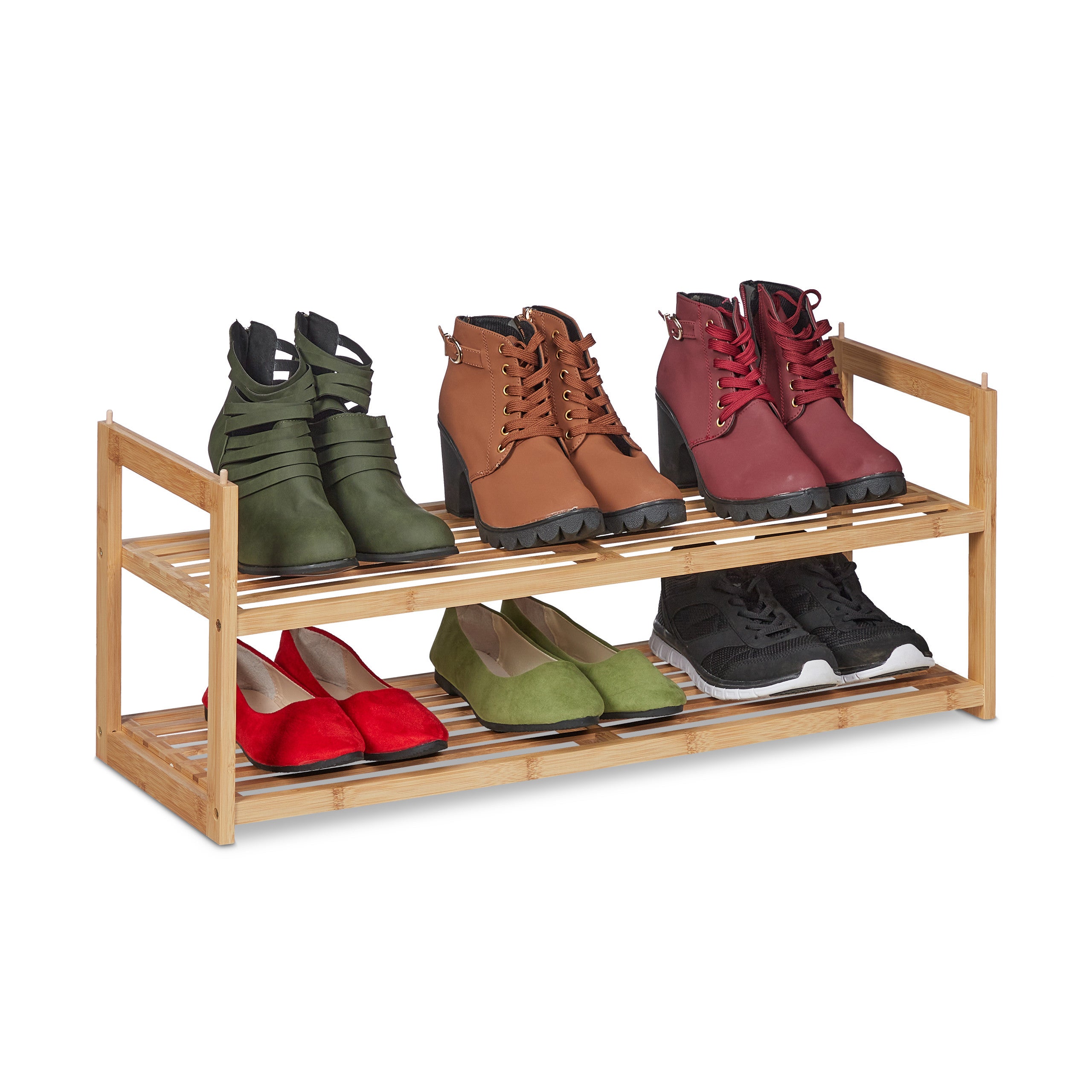 Relaxdays Scarpiera Bassa In Metallo Bianca – 2 Ripiani Per 6 Paia Di Scarpe, Impilabile, 70x26x33,5 Cm, Per Ingresso E Corridoio - 3