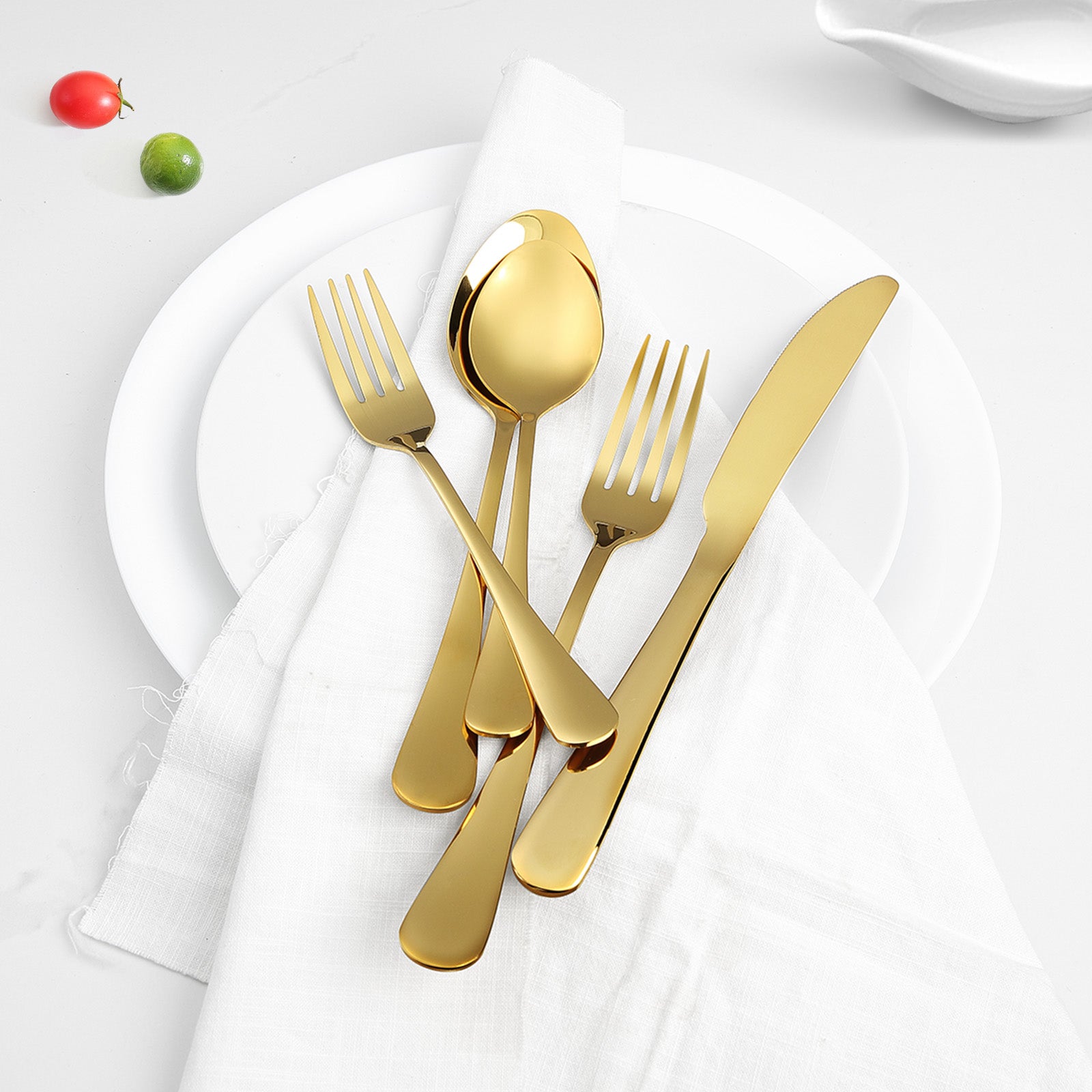 Juego de Cubiertos 60 Piezas,VEVOR Cubertería Acero Inoxidable Alimentario,Acabado Espejo,Lavable en Lavavajillas,Cuchillo,Tenedor,para Cocina - 8