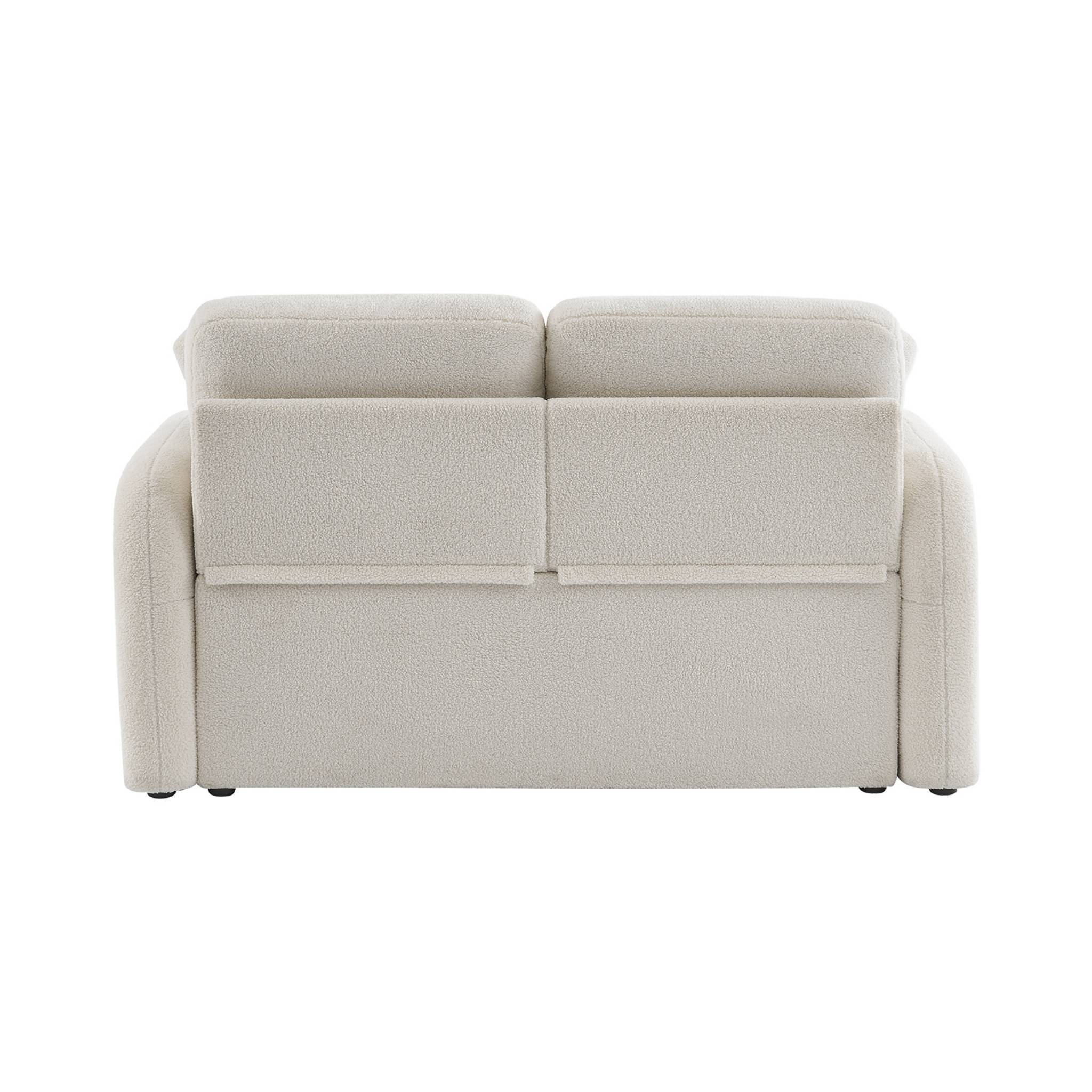 Canapé 2 places cosy rond. tissu bouclettes crème. Milano. L 150 x P 85 x H 85cm - 8