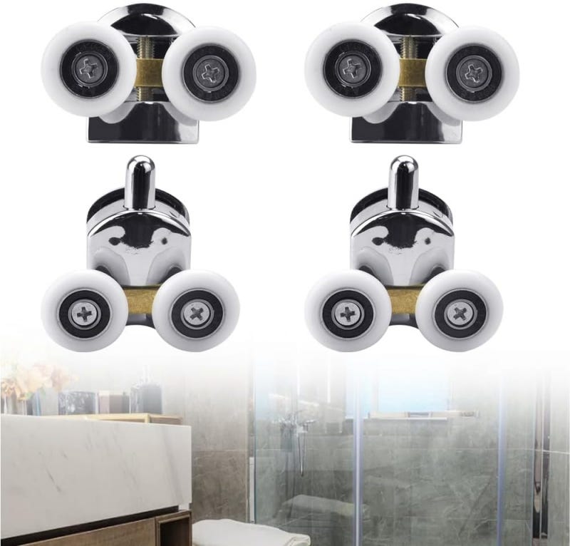 Lot de 8 roulettes pour porte de douche - Haut et bas Lot de 8 roulettes pour porte de douche - Haut et bas