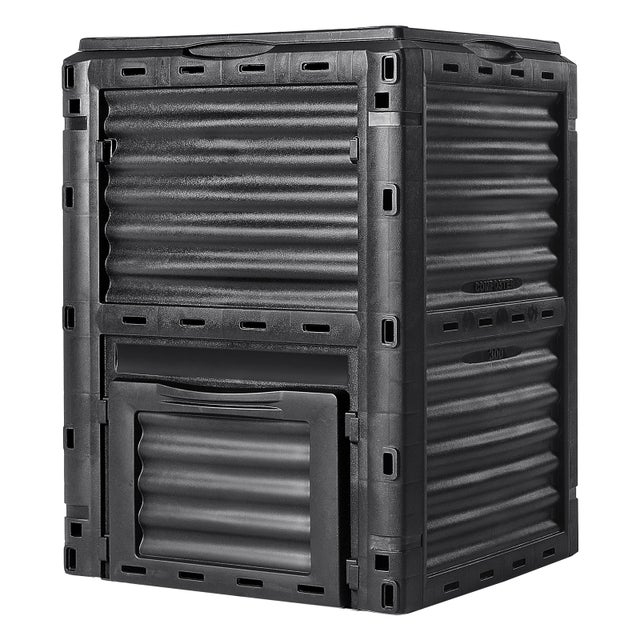 Composteur de Jardin VEVOR 300 L Bac Compost Extérieur sans BPA Couvercle Porte Inférieure Grande Capacité Facile à Installer Collecte des Feuilles