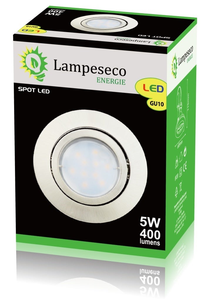 Lot de 25 Spot Led Encastrable Complete Satin Orientable lumière Blanc Chaud eq. 50W ref.209 - 5