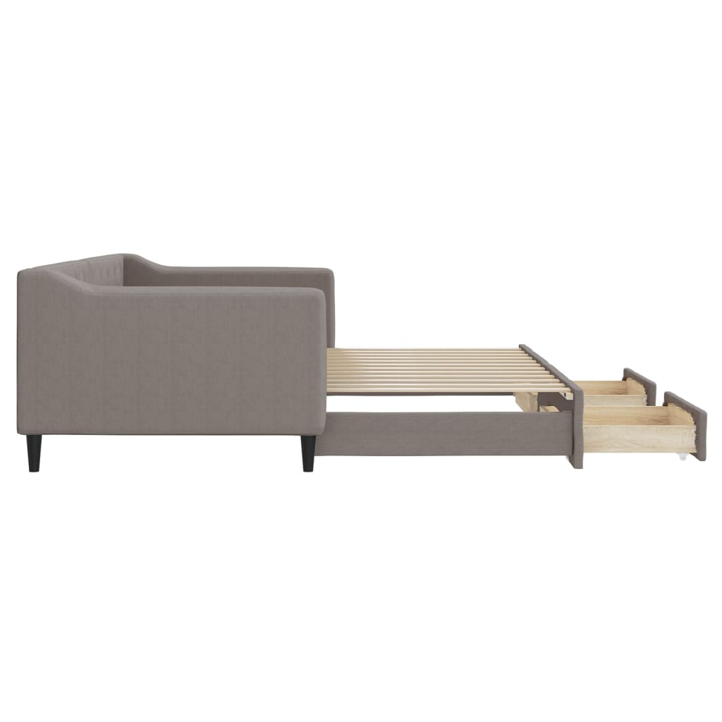 Divano Letto Estraibile con Cassetti Tortora 90x200 cm Tessuto vidaXL - 7