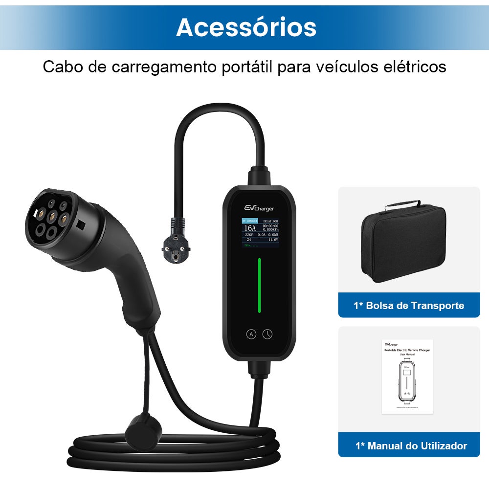 Carregador para Carros Elétricos 3.68 kW 16A Monofásico Type 2 - Cabo 6 m com Tomada Schuko, IEC62196 e IP65 HEXINEX - 9
