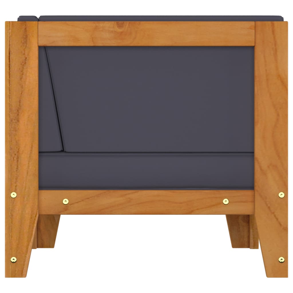 Maison Exclusive - Divano Angolare Modulare Cuscini Grigio Scuro Massello Acacia - 4