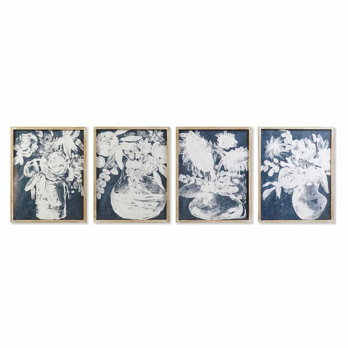 Cuadro dkd home decor 55 x 2 x 70 cm jarrón shabby chic (4 piezas)