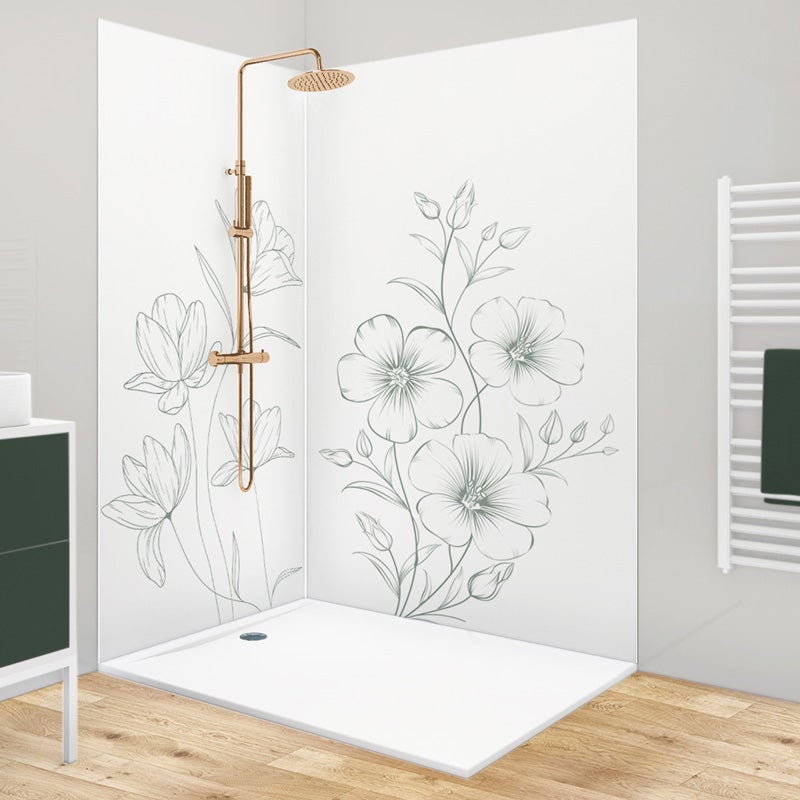 Lot de 2 panneaux de douche en PVC (90x220 & 120x220 cm) + profilés ...