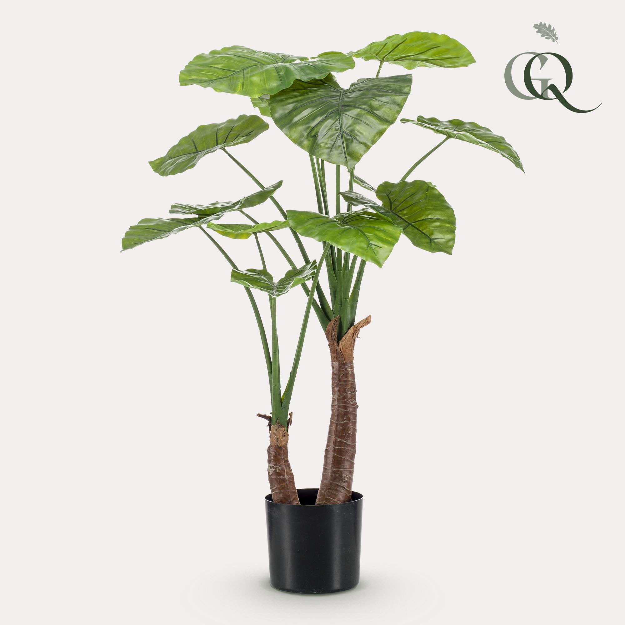 Green boutiQ Sztuczna roślina Alocasia – Liść słonia – 110 cm – Dekoracja wnętrz bez pielęgnacji