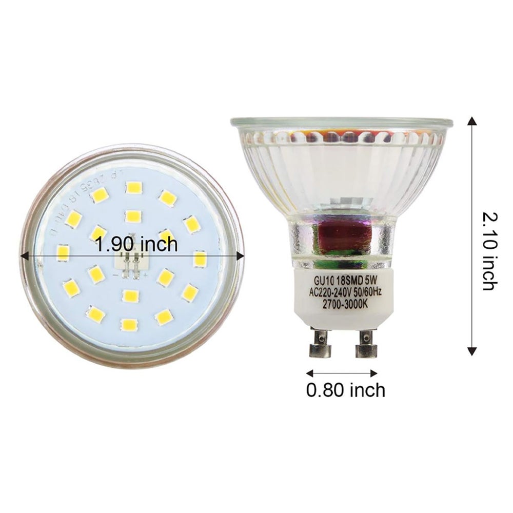 Ampoules LED GU10, 5W équivalent 60W, 600lm, Blanc Froid 6000K, 120° Larges Faisceaux, Ampoules LED Spot, Lot de 6 - 2