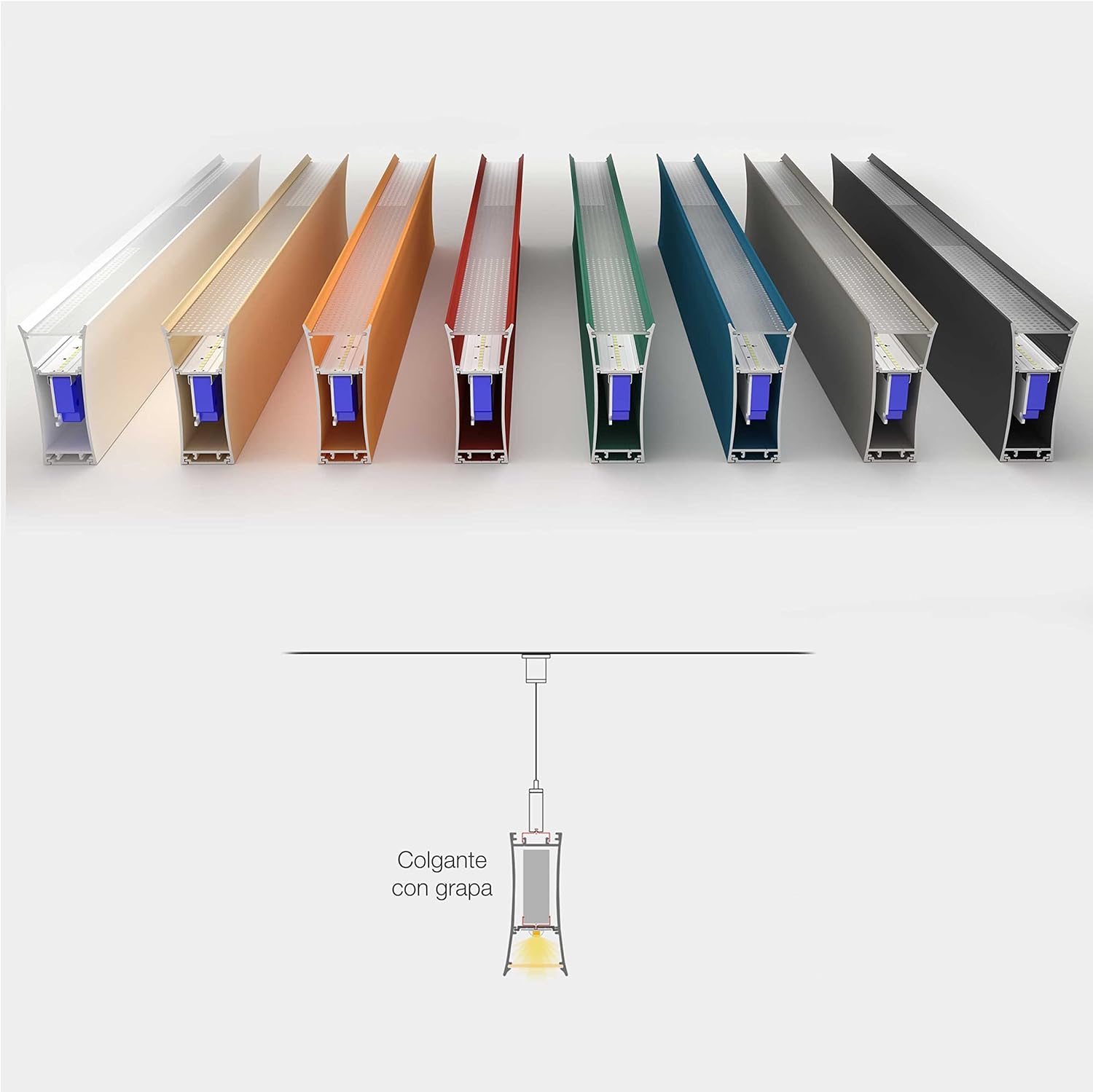 Lampe suspendu linéaire noir 0,5 mètre 2700k hauteur réglable de lumière chaude - 6