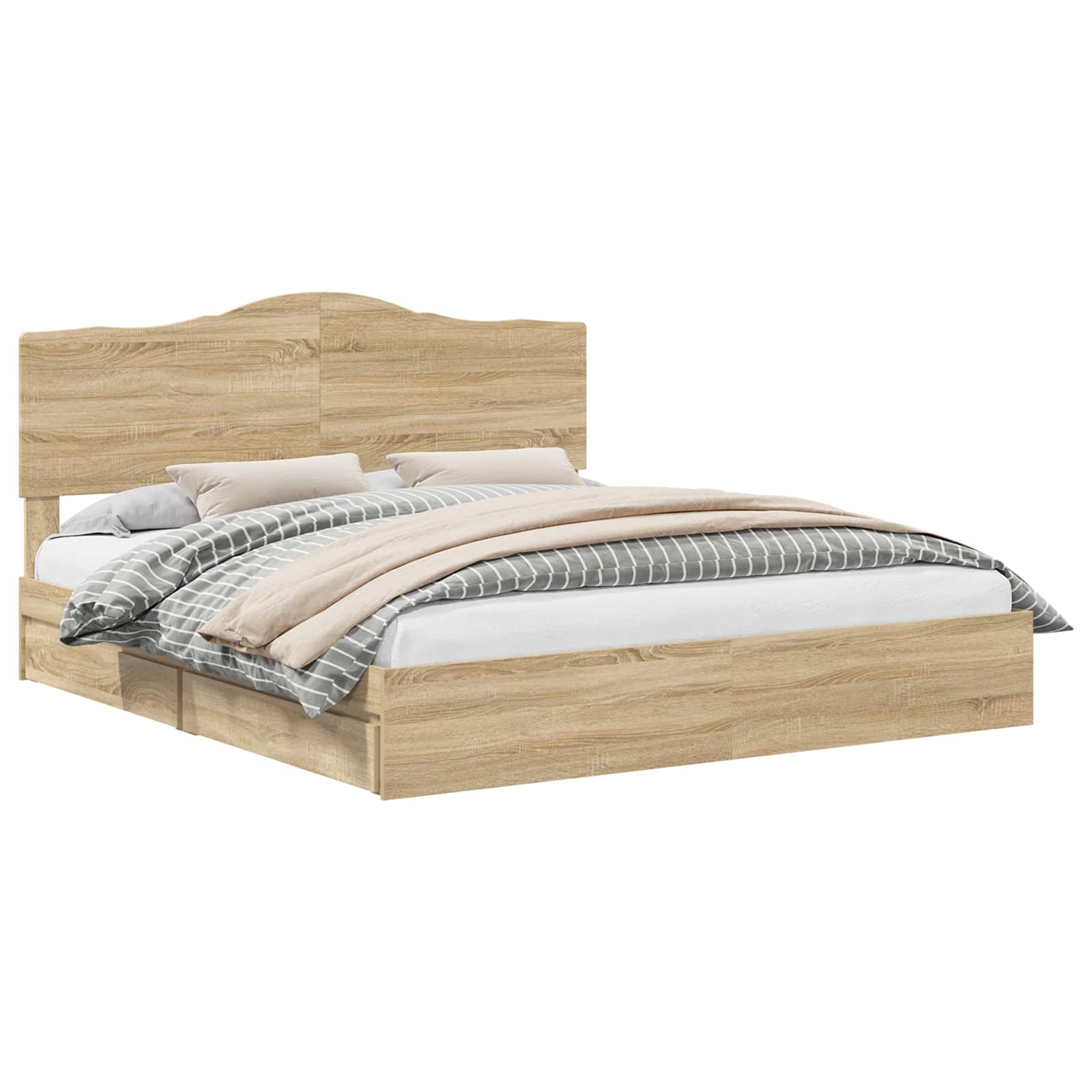 Cadre de lit sans matelas chêne marron 90x200cm bois ingénierie