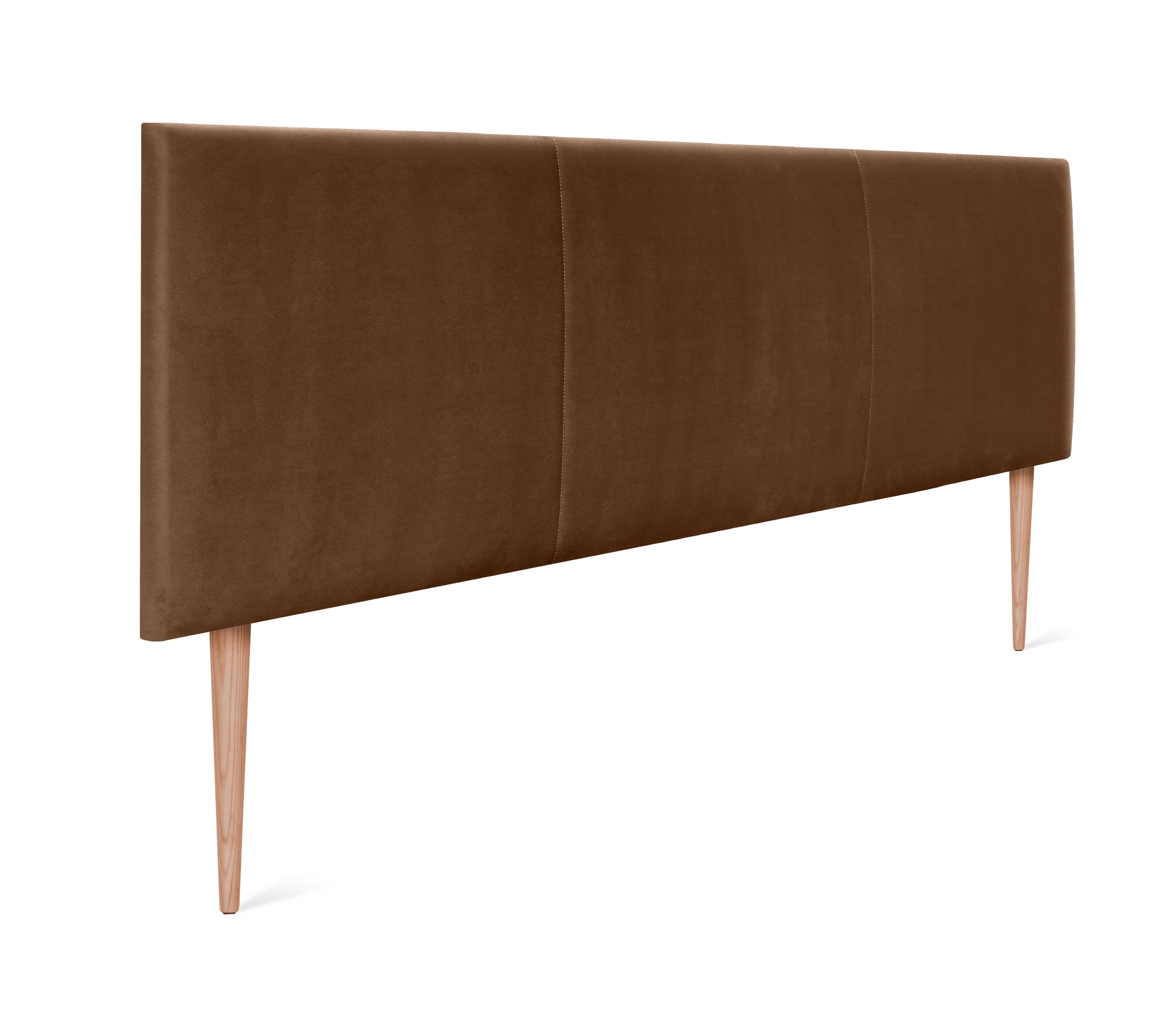 Dhome cabecero terciopelo alta gama modular con patas liso moderno cabezal tapizado cama lujo dormitorio acolchado (terciopelo marrón, 145cm)
