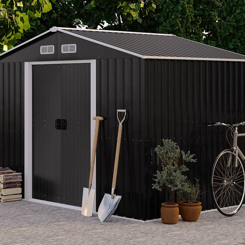 Wiata ogrodowa ze stali galwanizowanej w kolorze szarym MANSO- 5,2 m²