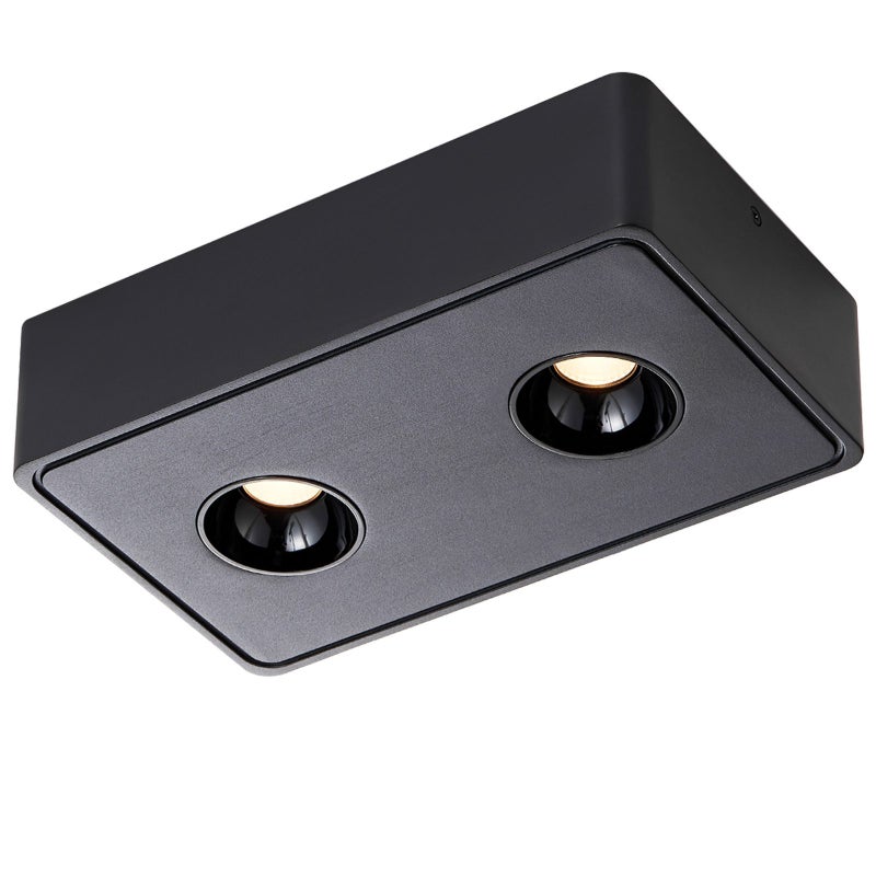 NETTLIFE 2 sztuki czarnych 11W kwadratowych Reflektorowaów LED do montażu na powierzchni sufitu, ciepła biel do salonu