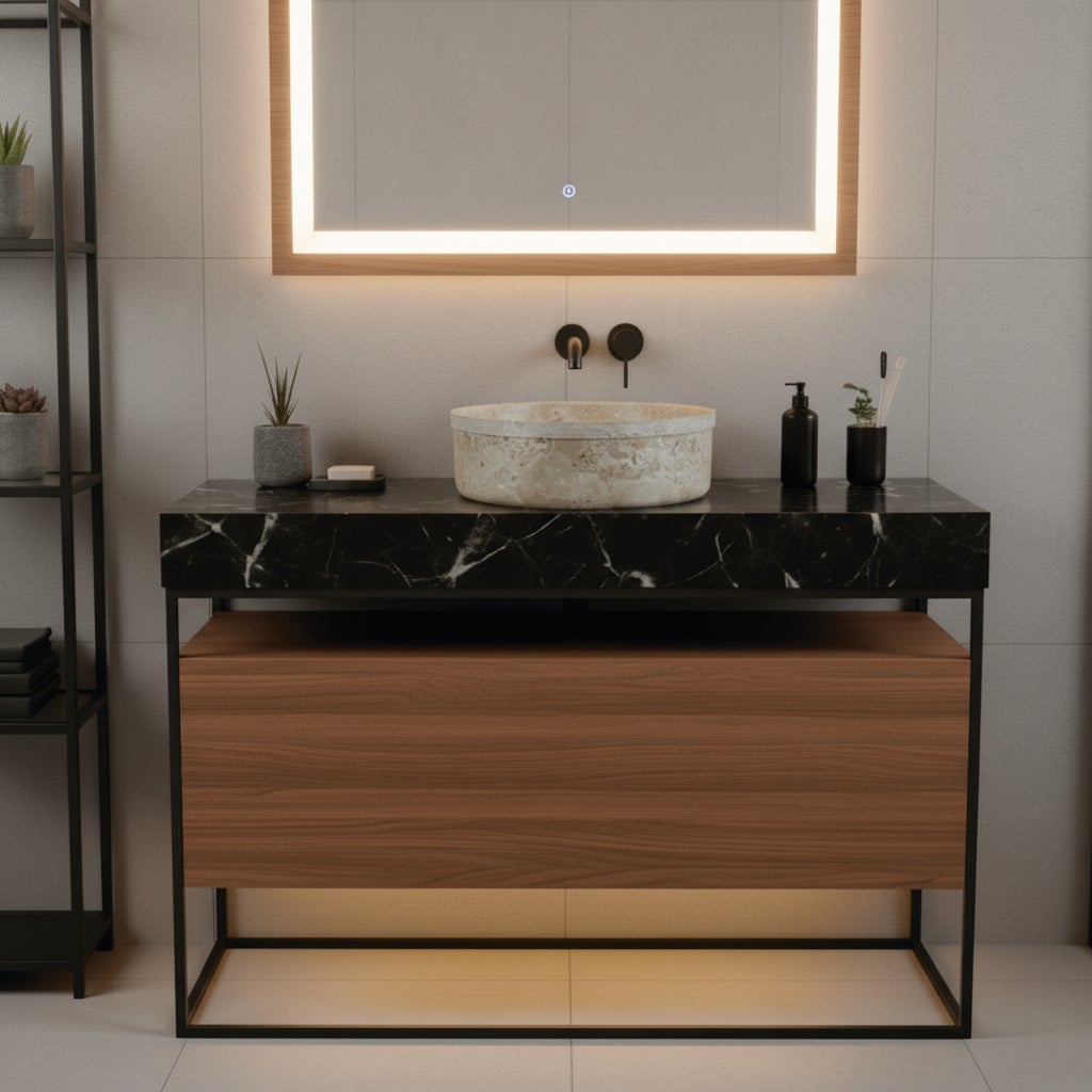 Lavatório de pedra natural bege AUSTIN 380 x130 mm - 3