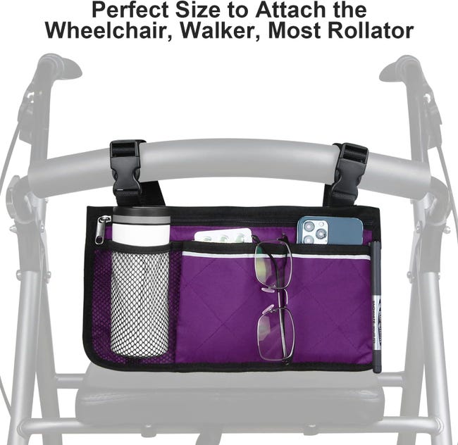 Sac de rangement pour fauteuil roulant, sac de rangement de grande capacité pour fauteuil Sac de rangement pour fauteuil roulant, sac de rangement de grande capacité pour fauteuil