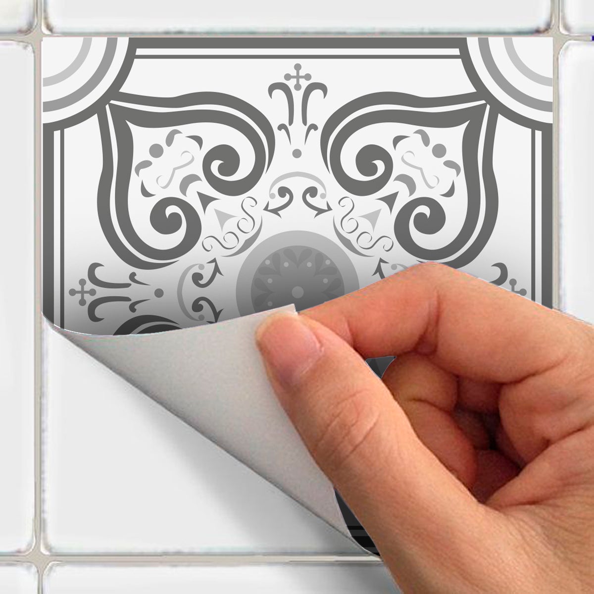 24 adesivi piastrelle di cemento sfumature di grigio Gythio - Sticker adesivo - adesivi murali - 24stickers10x10cm - 4