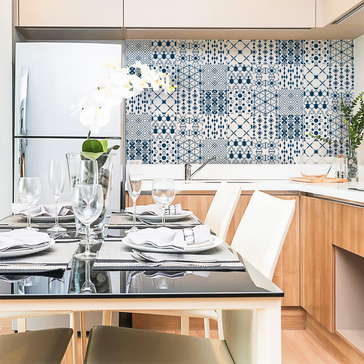 9 adesivi piastrelle di cemento scandinavo Latham - Sticker adesivo - adesivi murali - 9stickers15x15cm - 3