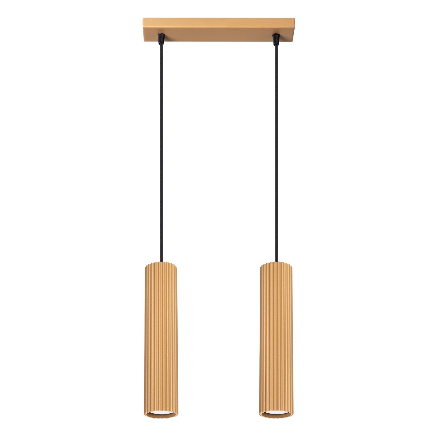 Lampa wisząca Karbon złoto-czarna 2xGU10x10W do kuchni wym: 90 x 30 x 6,5 cm aluminium Sollux Lighting