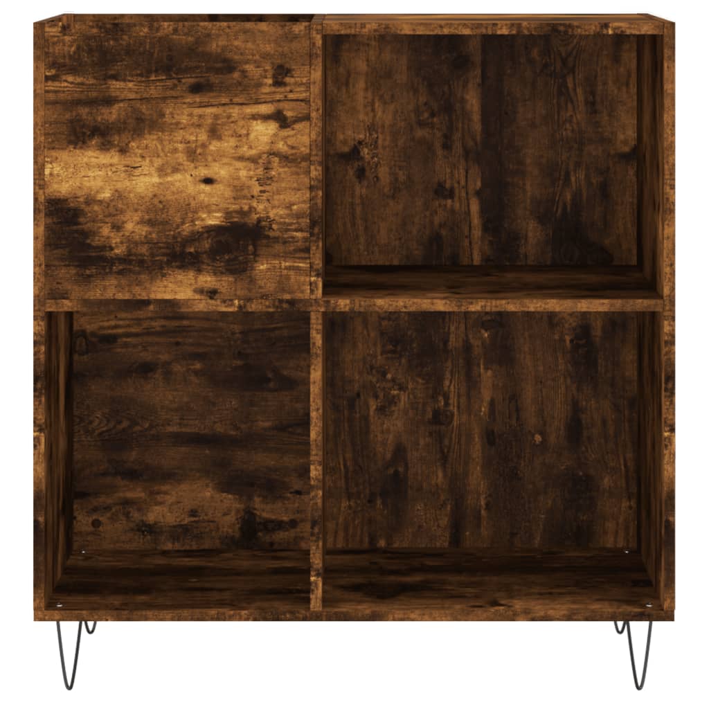 Armário de discos em contraplacado de carvalho fumado 84,5x38x89 cm – ComfortXL - 4