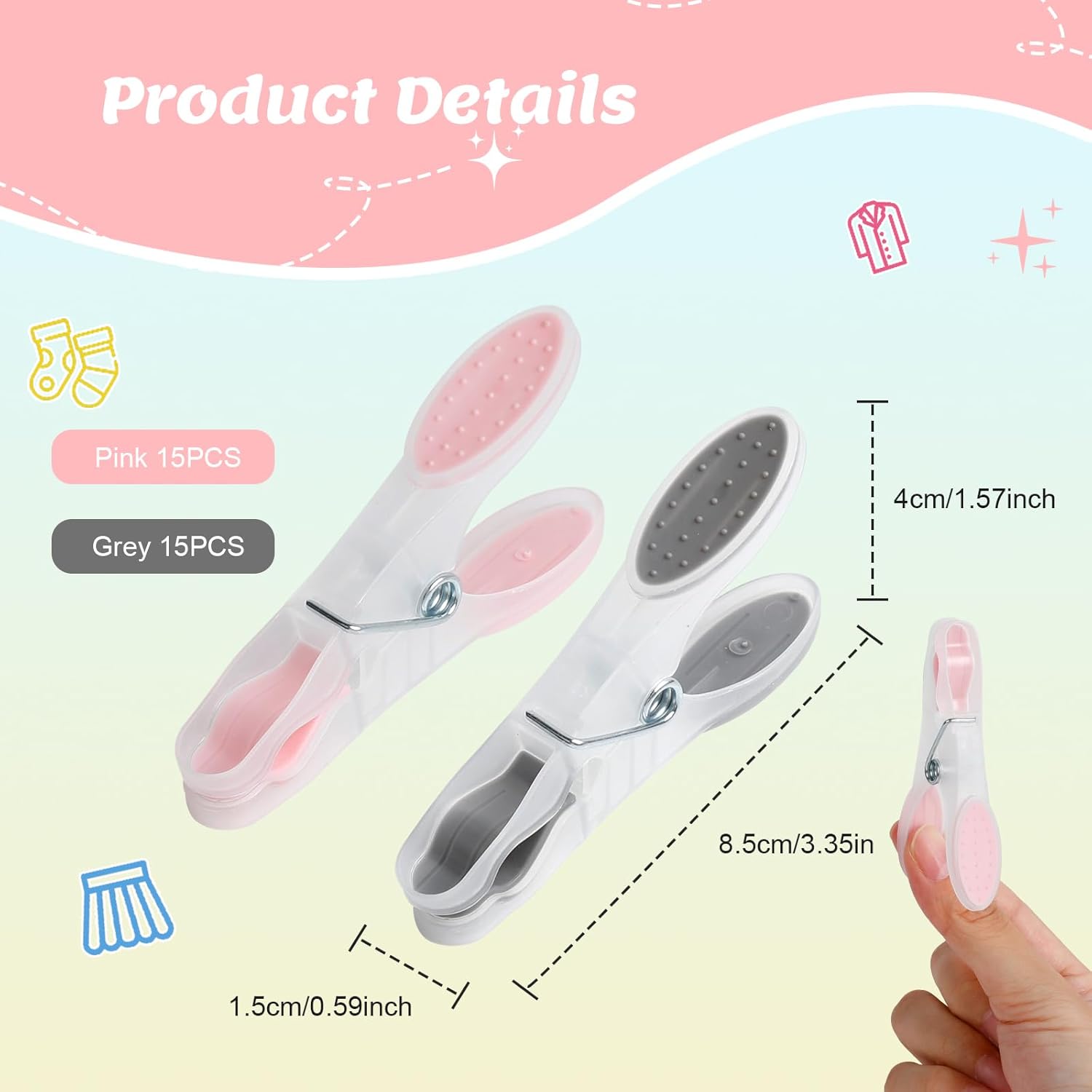 Confezione da 30 , mollette per stendere i panni in plastica multicolore, extra resistenti, per asciugamani, biancheria intima e vestiti | Leroy Merlin
