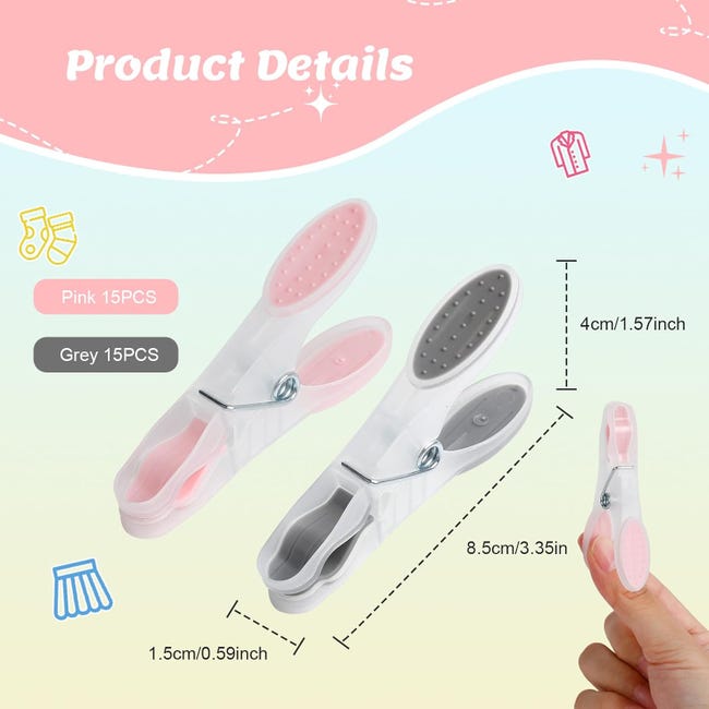 Confezione da 30 , mollette per stendere i panni in plastica multicolore, extra resistenti, per asciugamani, biancheria intima e vestiti | Leroy Merlin Confezione da 30 , mollette per stendere i panni in plastica multicolore, extra resistenti, per asciugamani, biancheria intima e vestiti | Leroy Merlin