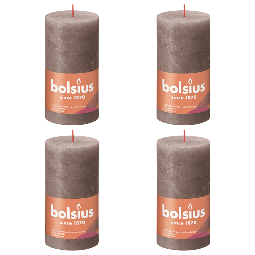 Mini Bougies Piliers Rustiques Rose - Lot De 24 Bougies, Dimensions 4x5 Cm, Cire De Paraffine, Aspect Antique - Durée De Combustion 8h - 6