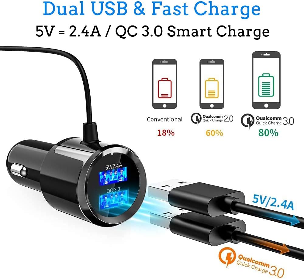 Émetteur FM Bluetooth Pour Voiture - Appel Mains Libres, Charge Rapide Double USB, écran Couleur, Carte TF