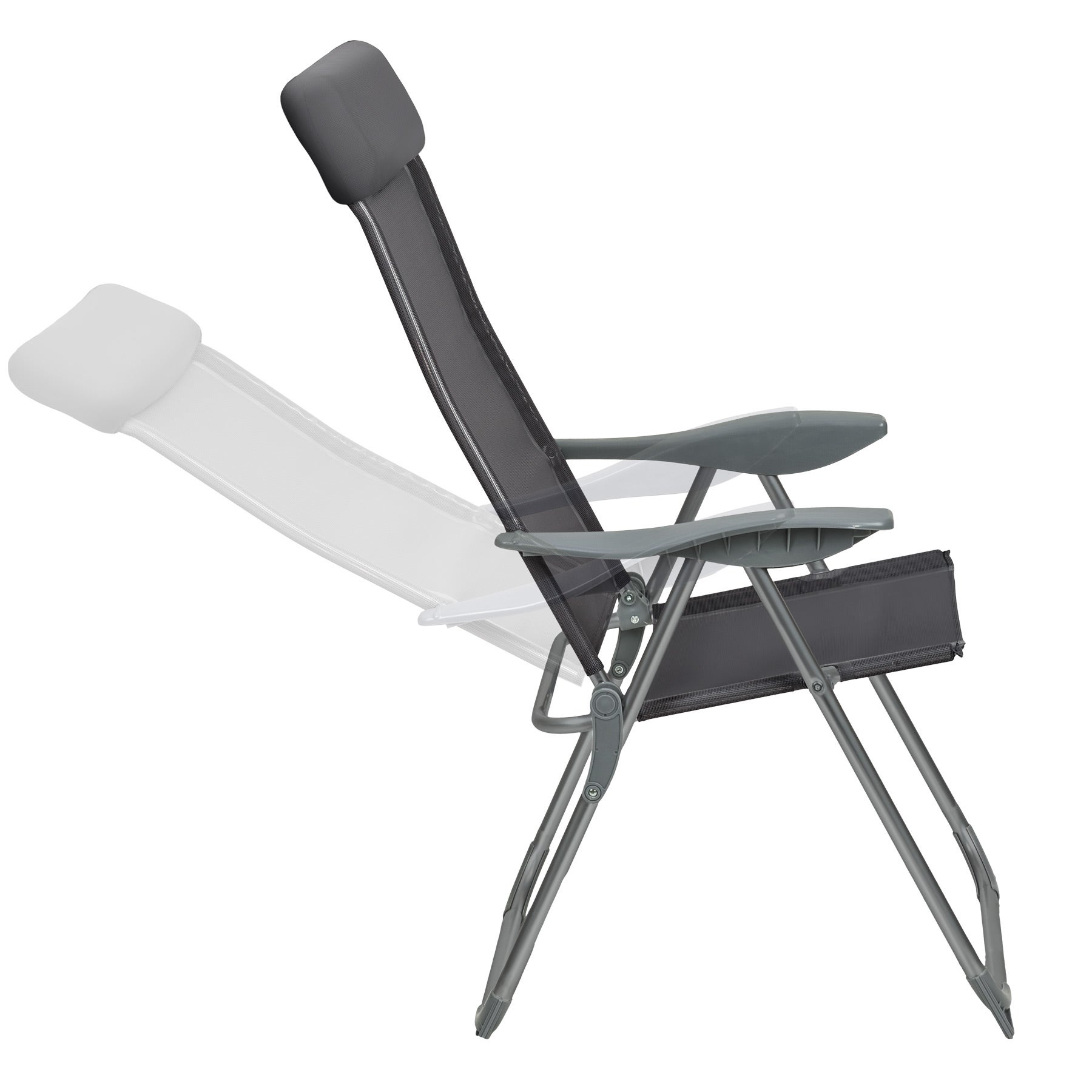 Chaise de jardin pliable sans coussin MAURINE en synthétique Gris - 3