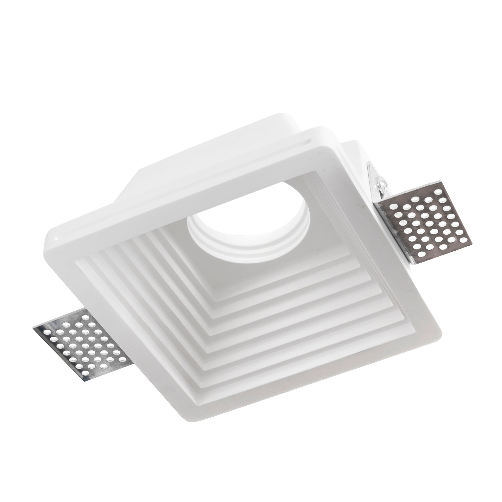 Plafonnier Encastré GIEDI Plâtre Blanc Mat 12x12cm - 1x GU10 Max 15W - Design Minimaliste