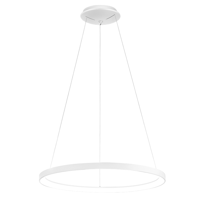 Gea Luce  Krizia, Lámpara Colgante Led Regulable 60W, 4800Lm, Luz Cálida 3000K, Aro Mate, Difusor Opal, D.80 Cm, Ip20 Blanco , Leroy Merlin