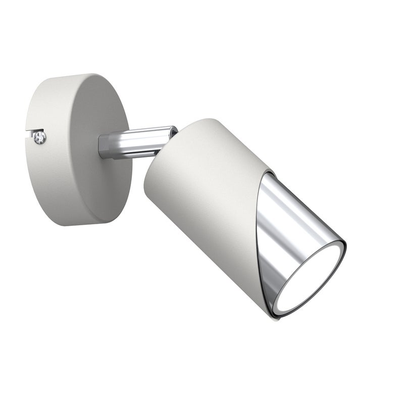 Reflektor sufitowy spot natynkowy Shift okrągły jasnoszaro-chromowany 1xGU10x15W wym: 17 x 8 x 8 cm metal Luminex