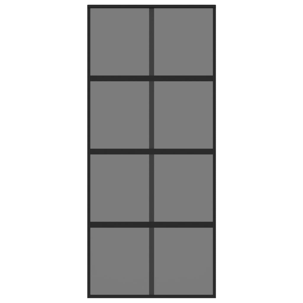 Puerta corredera | Puerta de la cocina vidrio templado y aluminio negra 90x205 cm CFW31214 - 4