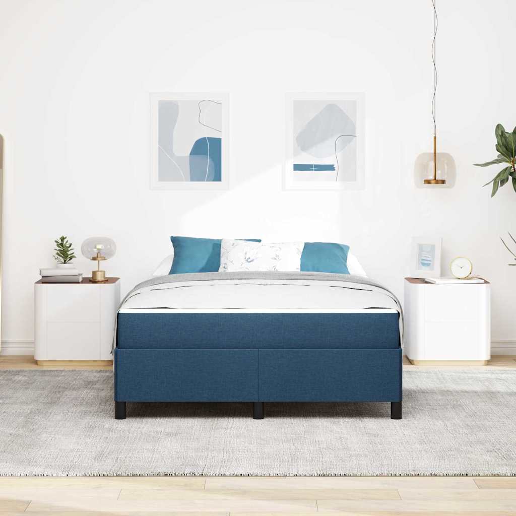 Cama tipo Box Spring Azul 140 x 200 cm tela | Leroy Merlin