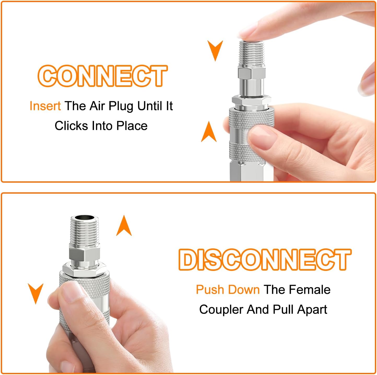 2 raccords pour conduite d'air de 6,35 mm (1/4 pouce), raccords pour compresseur d'air Euro à filetage mâle 6,35 mm (1/4 pouce), raccords rapides pour - 5