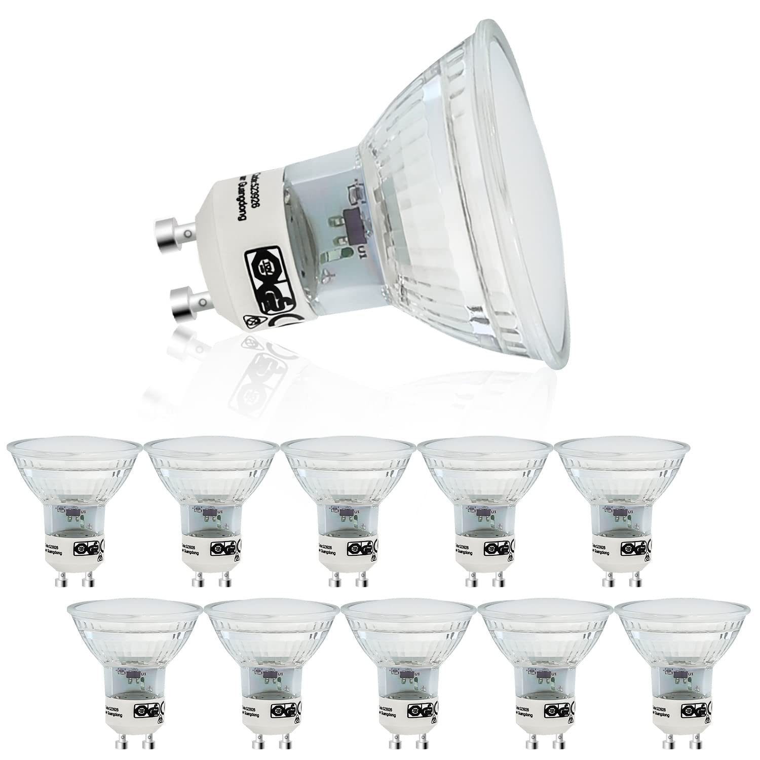 Foco Led Blanco NETTLIFE Pack de 10 Bombillas LED GU10 de Color Blanco Cálido 4W - Foco ...